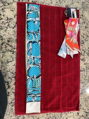 Louis Vuitton Blue and White Designer-Style Twilly Scarf